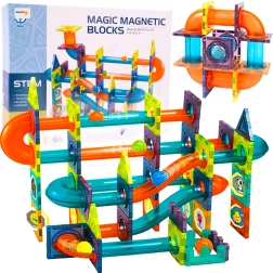 Costruzioni magnetiche XXL – pista per biglie, 96 pezzi