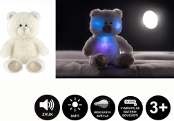 Orsetto bianco di peluche sognatore 40 cm con illuminazione e suono