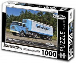 Puzzle Retro-auto Škoda 706 RTTN con rimorchio Orličan N12CH 1000 pezzi