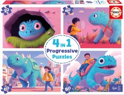 Educa Puzzle Amicizia Dinosauri 4v1