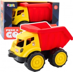 Grande camion ribaltabile per bambini per la sabbia - Veicolo da costruzione rosso-giallo