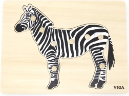 Puzzle a incastri Montessori in legno VIGA zebra