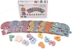 Puzzle didattico in legno numeri con animaletti Montessori
