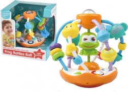 Sfera interattiva rana con luce e musica