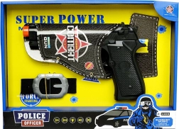 Pistola della polizia con cintura PLEJO – set per bambini piccoli agenti