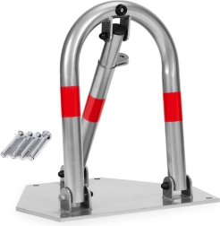 Barriera parcheggio ribaltabile 45 cm con lucchetto e strisce riflettenti