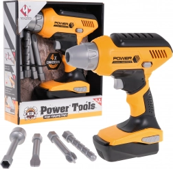 Trapano interattivo per bambini 3+ giallo con 4 bit intercambiabili e batteria rimovibile