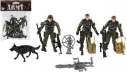 Set di figure d'azione militari con cane