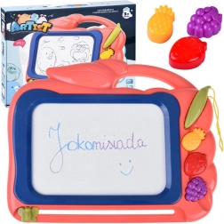 lavagnetta magnetica da disegno con znikopis e timbri a forma di frutta