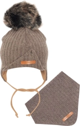 Cappello per bambini con fazzoletto New Baby Special One marrone