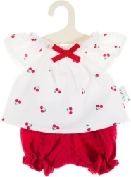 Set in mussola per bambole 32 cm ciliegia