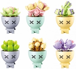 Sluban Flowers succulente in vasetti – set di costruzione, confezione da 6 pz (520 pezzi)