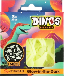 Dinosauri adesivi luminosi – set da 16 pezzi