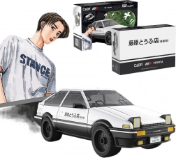 Set di costruzione CaDA Toyota AE86 Trueno Initial D – auto cittadina bianca, 72 pezzi