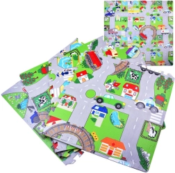 Puzzle in schiuma con tema cittadino Morbido tappeto da gioco per bambini 120x120 cm