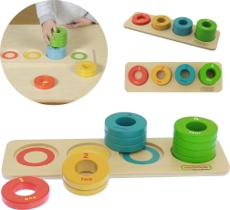 Masterkidz sorter in legno di anelli colorati Montessori