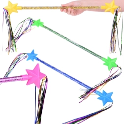 Bacchetta magica con bastoncino ginnico e nastri