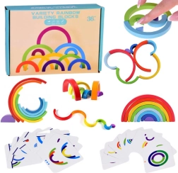 Puzzle arcobaleno in legno con compiti - Giocattolo Montessori