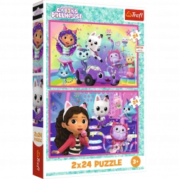 Puzzle 2x24 Giochi con Gabby - La Casa di Gabbys Tref 34433