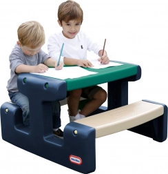 Tavolo da picnic per bambini blu-verde Little Tikes per il giardino