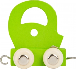 Vagoncino in legno colorato lettera Q