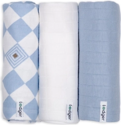 Swaddler Lodger in cotone biologico Blue fogg, 70 × 70 cm (3 pz)