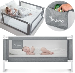 Sponda di sicurezza per letto Nukido 200 cm grigia