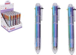 Penna a sfera 6 colori trasparente
