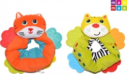 Sonaglino tessile da polso con massaggiagengive MAAMAA, gattina 12 cm