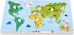 Mappa educativa del mondo in legno per bambini
