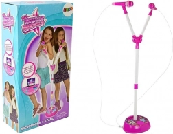 Microfono karaoke doppio per bambini con supporto e luci, MP3