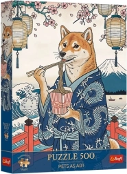 Trefl Puzzle Premium Plus Pets as Art: Meditazione di Shibina con noodles, 500 pezzi