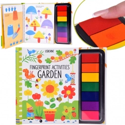 libro creativo per dipingere con le dita giardino, 64 pagine, 7 colori