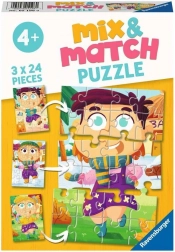 Puzzle Ravensburger Mix & Match: abiti colorati 3×24 pezzi
