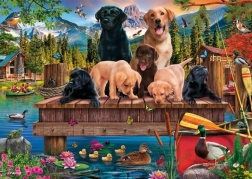 Puzzle Famigliola di cani al lago 1000 pezzi SCHMIDT