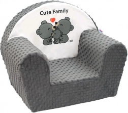 Poltroncina per bambini in Minky New Baby Cute Family – grigia
