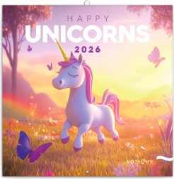 Calendario di appunti Unicorni Felici 2026