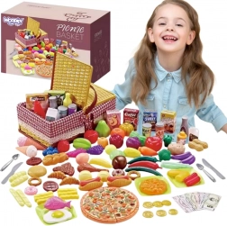 Woopie cestino da picnic con frutta, verdura e fast food, set XXL 103 pz