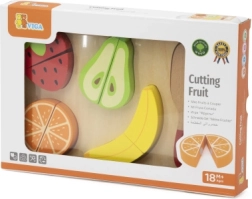 Viga set in legno per tagliare la frutta colorata