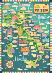Puzzle Mappa d'Italia - Tour Vinicolo Italiano 1000 pezzi