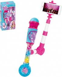 Microfono a batteria con effetti luminosi e bastone per selfie