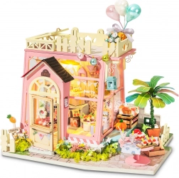 Casetta in miniatura ROBOTIME Holiday Party Time – kit fai‑da‑te con LED