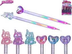 Glamour penna a sfera multicolore con motivi cuore e unicorno