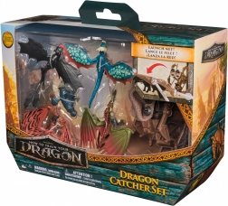 Dragon Trainer – set cacciatori di draghi, 5 mini figure e catapulta spara-rete