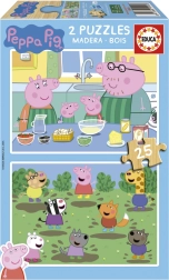 Puzzle in legno PEPPA PIG 2×25 pezzi