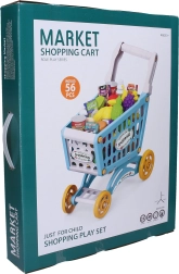 Carrello della spesa per bambini con alimenti 40 × 24,5 × 44 cm