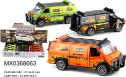 Modello di furgone della polizia in metallo 1:32 con funzione a retrocarica