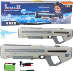Pistola ad acqua elettrica automatica grigio-bianca 62 cm