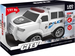 auto della polizia a retrocarica con effetti luminosi e sonori, bianco 22,5 cm