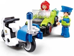 Sluban Metropolis Bandito travestito in auto e poliziotto in moto